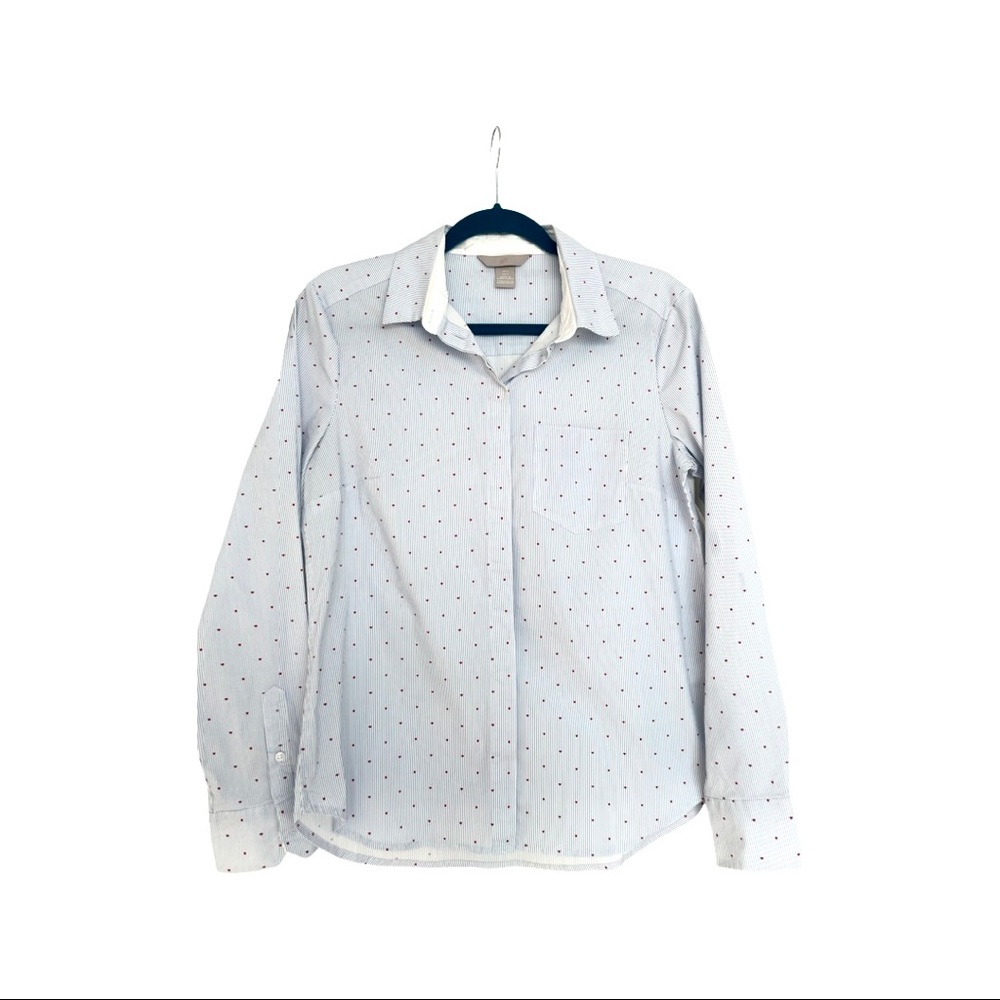 H&M Blue Stripped Heart Shirt